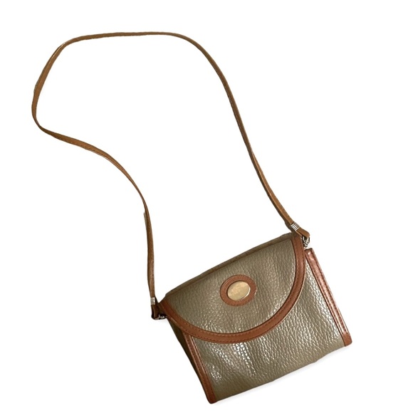 Nikki Nanno Handbags - Vintage Nikki Nonno Greenish Gray & Brown Clutch Coin Purse Crossbody